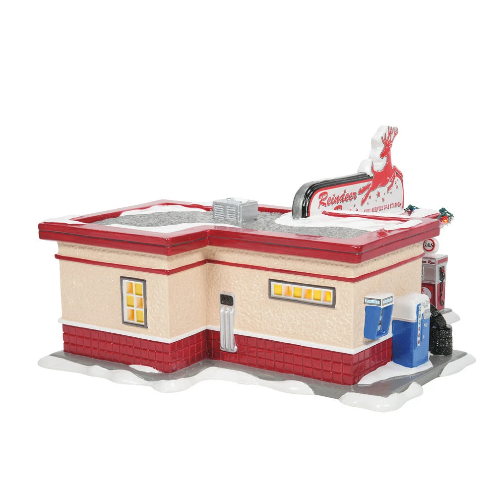 Discount 👏 Reindeer Gas Station By Department 56 💯 4 Reindeer Gas Station By Department 56
